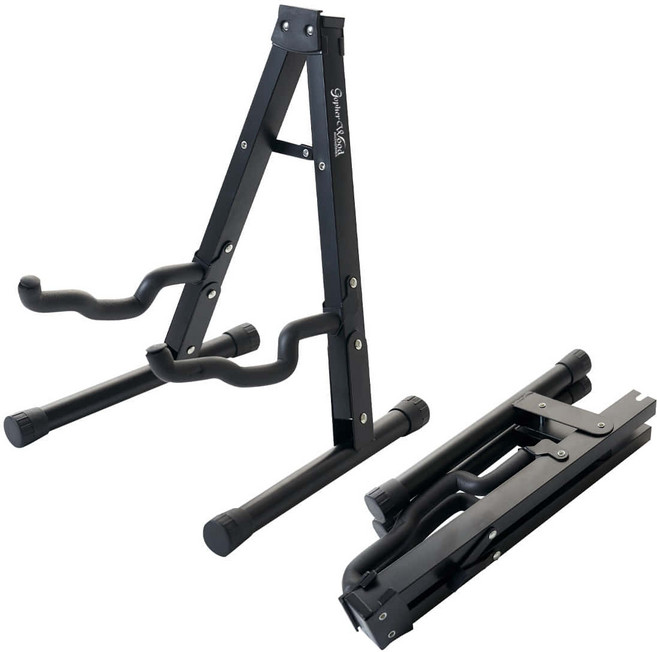 고퍼우드 A형 폴딩 휴대용 기타스탠드 2번접히는 접이식 거치대, 1개