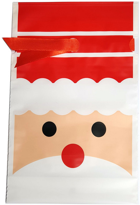 산타선물주머니(비닐50매) 레드산타/ 어린이 초등학생 크리스마스 성탄포장쇼핑백 파티장식