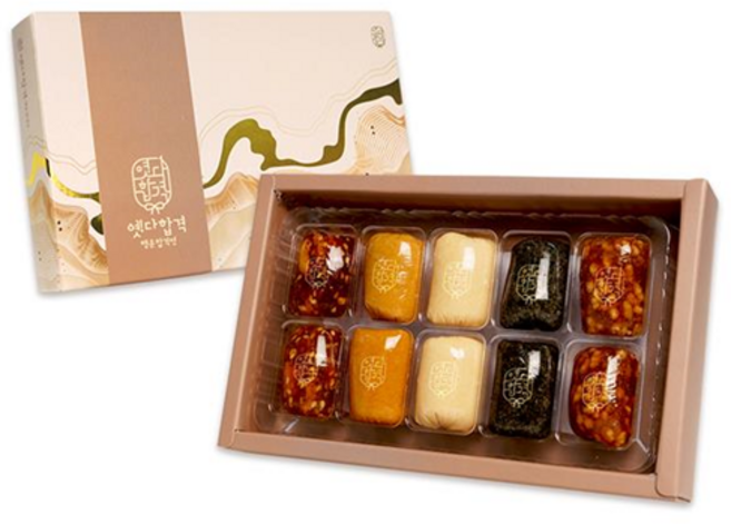 행운합격엿 옛다합격 사각엿 소형 5종 x 2p + 메세지카드 선물세트 120g, 1세트