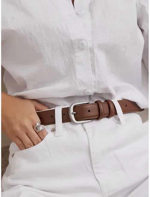 여성 가죽 벨트 심플 버클 데일리 청바지 원피스 코디 허리벨트