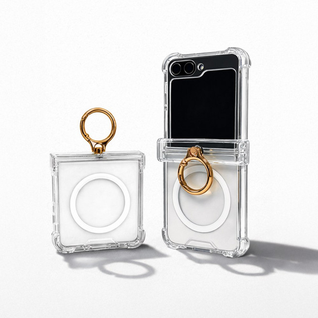 이케미 힌지보호와 맥세이프 기능 핸드링 클리어 젤하드 케이스