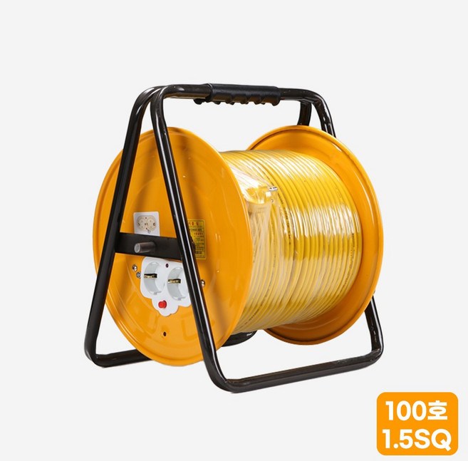국산 전선릴 접지 누전차단 100호 100m 작업선 전기릴선 1.5SQ 2.5SQ 리드선 연장선, 접지형(일반), 1개, 96m, 100호 1.5SQ