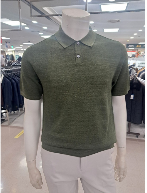 바쏘옴므 카키 마혼방 기본카리 반팔니트(WSZ2WT07AKH)