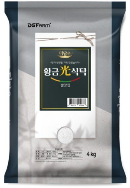 더담은 2026년산 햅쌀 황금빛식탁 백미 상등급, 4kg, 1개