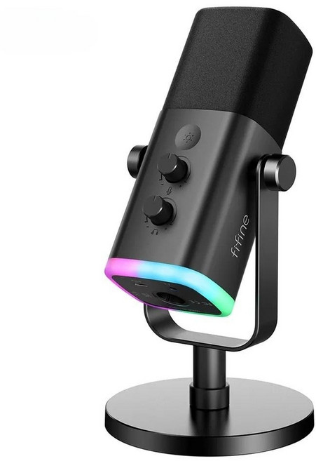 FIFINE USB/XLR 다이나믹 마이크 게이밍 스트리밍 AM8, 블랙