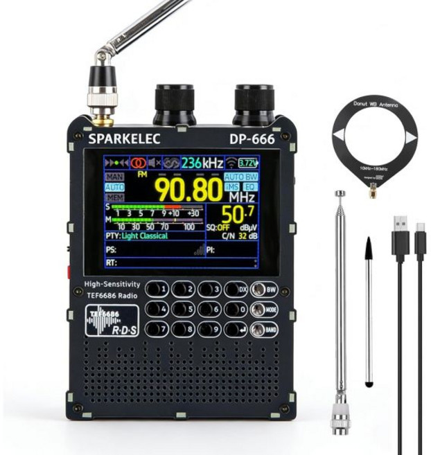 DP-666 TEF6686 전 대역 DSP 라디오 5000mAh 고감도 AM FM/LW/MW/SW RDS 단파 디지털 수신기 2.8인치 컬러 스크린 펌웨어 업그레이드, DP-666 TEF6686 전 대역 DSP 라디오 50