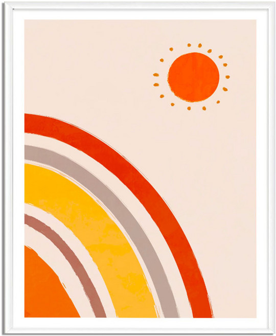 세잔느화실 아기방 홈 카페 인테리어 캔버스 메탈 그림액자 42종 02.무지개햇님, 01.무지개햇님, 26x21cm, 캔버스액자