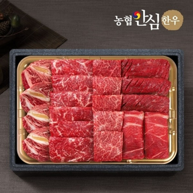 [농협안심한우] 1등급 한우 모듬채반 1kg등심+채끝+살치+불고기+국거리, 없음, 1kg, 1