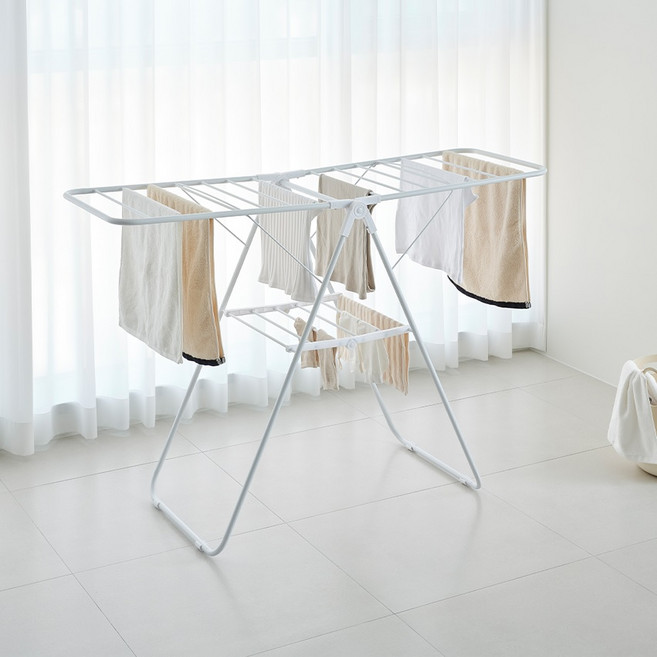 한샘 올화이트 미니 1인용 자취 빨래건조대, 화이트(White)