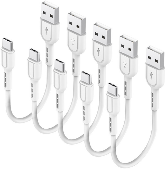 수피 USB-A TO C타입 고속충전 짧은 숏 케이블 S12C, 5개, 화이트, 20cm