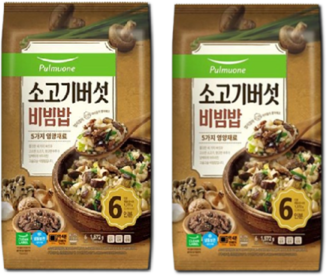 [풀무원] 소고기버섯비빔밥, 1.572kg, 2개