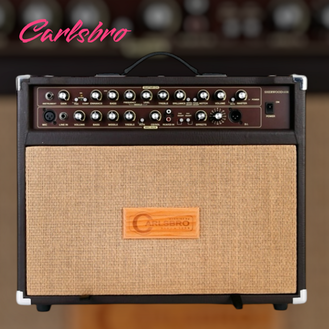 CARLSBRO 칼스브로 어쿠스틱기타 앰프 SHERWOOD 60R 버스킹앰프 /2채널 마이크 & 통기타앰프 스피커 60W, 1개