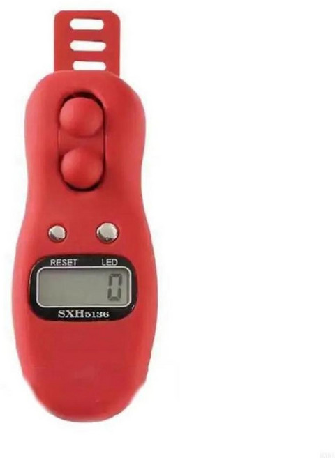 LED 리셋 테이블이 있는 전자식 집계 카운터 회전 기도 구슬 카운터 Tasbeeh 카운터 디지털 Tasbih 카운터 클릭기, 빨간색, 1개