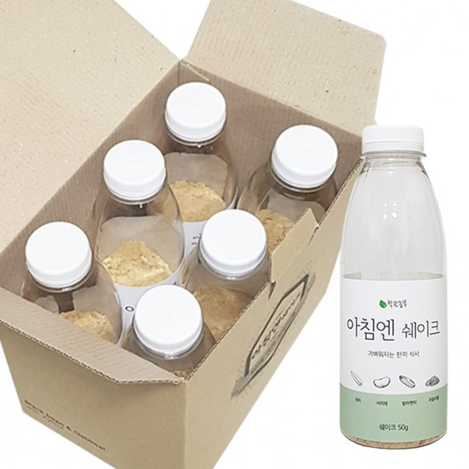 국산 귀리 서리태 발아현미로 만든 선식 아침엔쉐이크, 300g, 6개