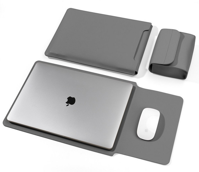 노트북 파우치 케이스 융쿠션 스크래치방지 14인치 16인치 노트북 파우치 케이스 커버 슬리브, 차콜그레이, 1개