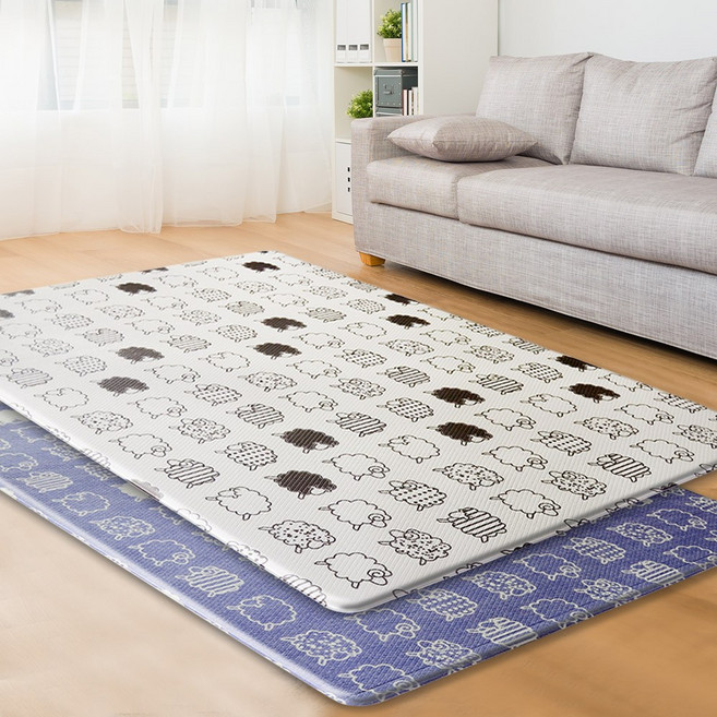 JSS&D 놀이방매트 거실 바닥 PVC 쿠션매트 유아 층간소음방지 발매트, 어린양양면