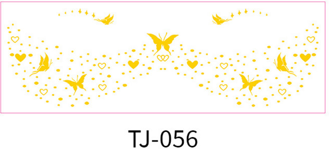 燙金妝容 紋身貼, 燙金臉部紋身貼TJ-056, 1個