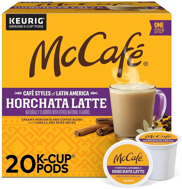 McCafe Cafe Styles of Latin America Horchata Latte Keurig 1인용 K-컵 커피 포드 20개 (1팩), 20 Count (Pack of 1), 376g, 1개