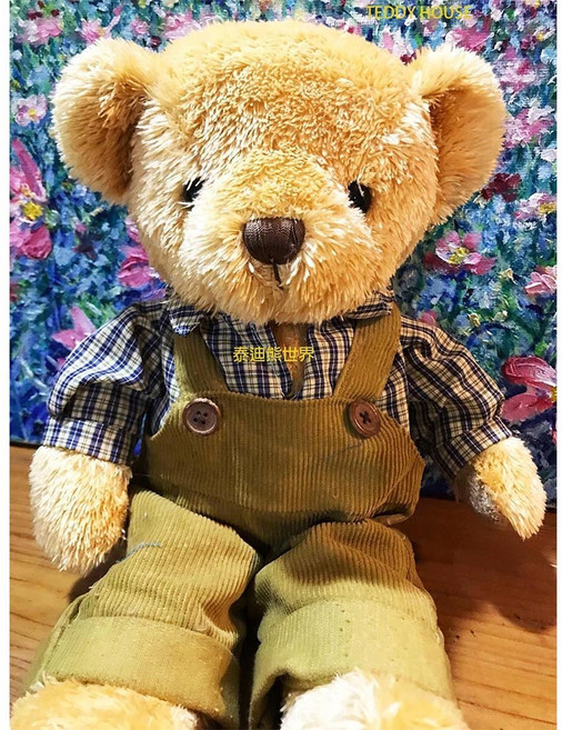 TEDDY HOUSE泰迪熊 泰迪熊玩偶公仔 絨毛娃娃 富國王子鄉村熊(大)(男), 棕色, 1個, 大