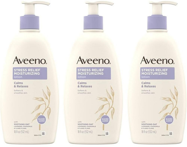 아비노 스트레스 릴리프 모이스처 로션 캄 앤 릴렉스 - 라벤더향 Aveeno Stress Relief Moisturizing Lotion Calm & Relax, 532ml, 3개