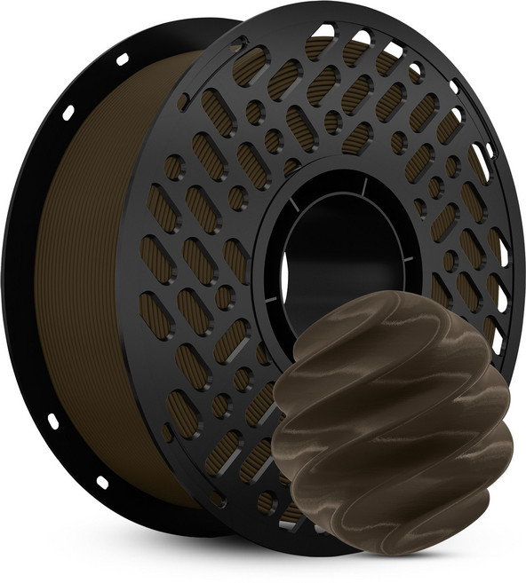 CaiLab 고강도 고탄성 PLA+ 3D 프린터 필라멘트 1.75mm 노즐 막힘 없는 선경 안정성 1kg | 뱀부랩 3D 프린터(P1S P2S A1 H2D등) 호환, 갈색, (PLA)