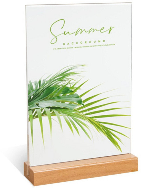 마벨인홈 아크릴 액자 우드원목 스탠드형, 1개, 투명