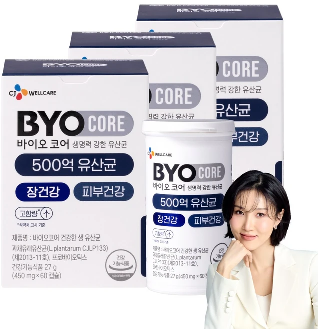 BYO 코어 건강한 생유산균 500억, 60정, 3개 - 쿠팡