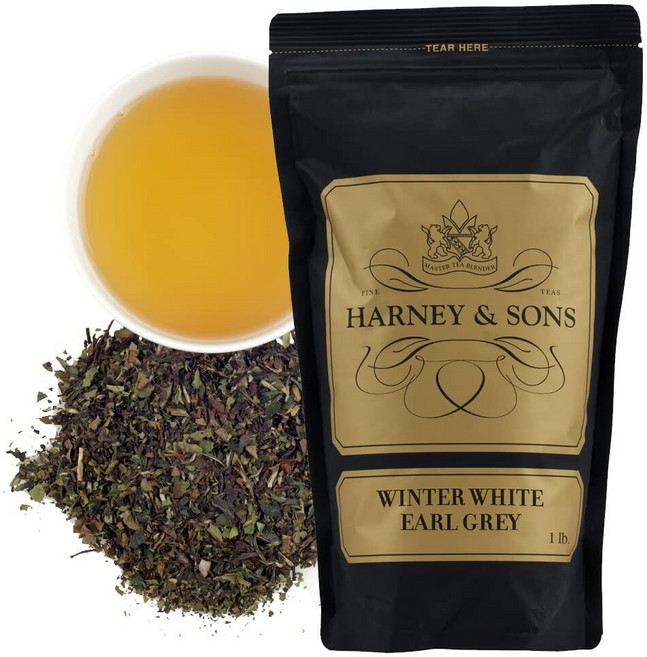 Harney Sons 윈터 화이트 얼 그레이 473.2ml16온스 루스 리프 티 백, 1개