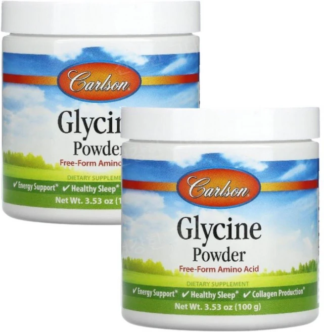 칼슨 글라이신 분말 파우더 100mg 2개 글리신 가루 Glycine, 100g, 100g 2병 - 쿠팡
