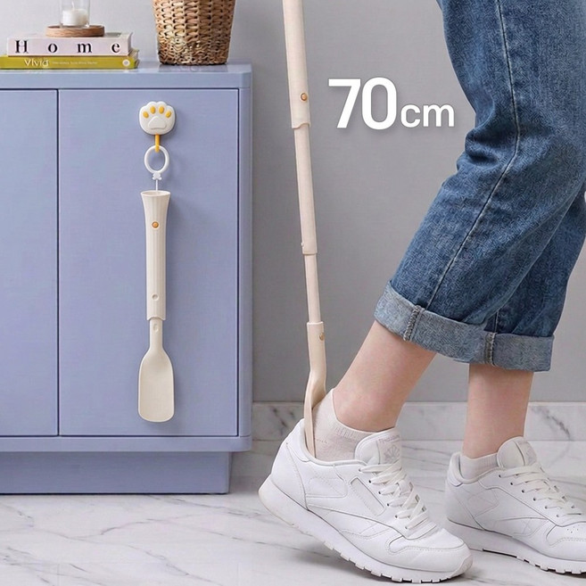 세일론 길이조절이 가능해 허리가 편한 서서신는 롱 구두칼 신발주걱, 1개, 화이트