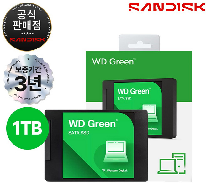 WD GREEN SATA SSD, WD GREEN SATA3, 1TB