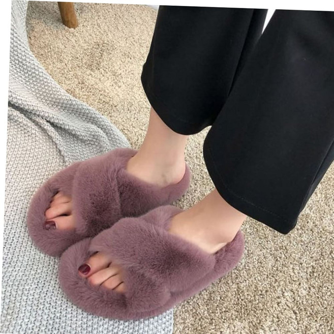 소음방지 이쁜 퍼실내화 거실화 여자 털슬리퍼 겨울