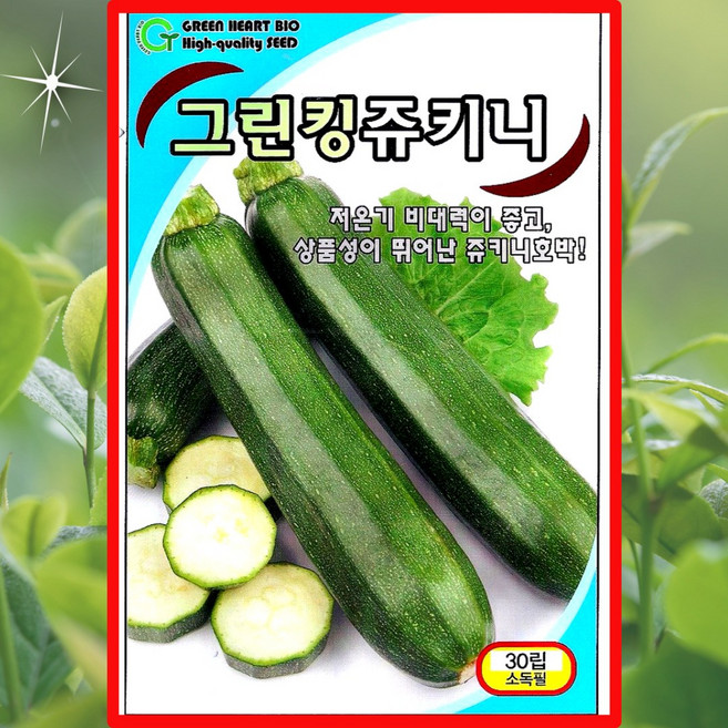 그린킹쥬키니호박 30립 저온기 비대력 좋고 상품성이 뛰어난 쥬키니 호박씨앗 그린하트바이오, 1개