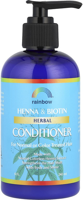 Rainbow Research 헤나 및 바이오틴 허브 컨디셔너 8 fl oz (240 ml), RainbowResearch헤나및바이오틴허브컨디셔너8f