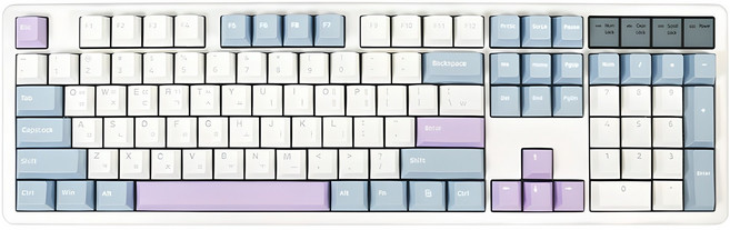 큐센 풀윤활 가스켓 유무선 기계식 키보드, 블루퍼플, Q104 PBT, 퍼플축 V1