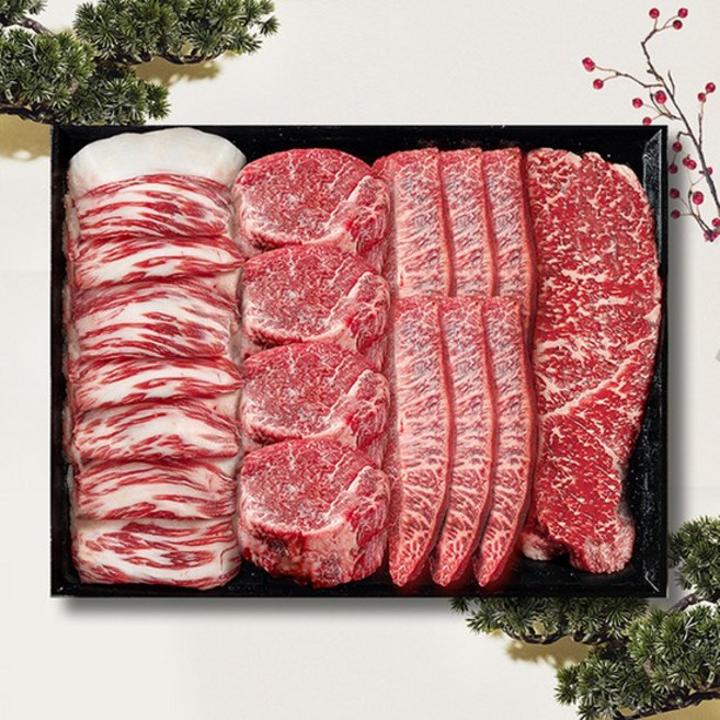 [예담우] 1++등급 한우구이 선물 예담설세트 1kg(차돌박이250g+안심250g+채끝250g+부채살250g)