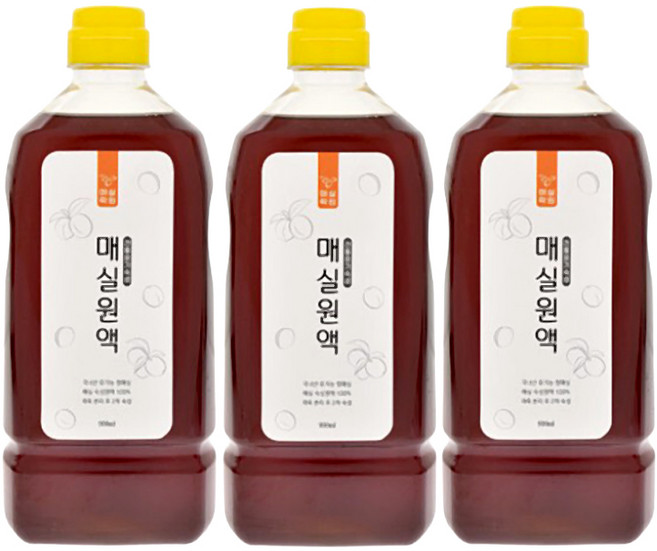 매실락원 매실원액, 900ml, 3개