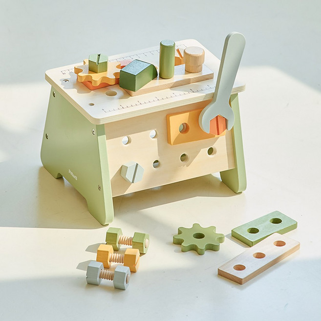 폴라비 원목 디럭스 공구놀이 나무블럭 교구 역할놀이 장난감세트, 1개