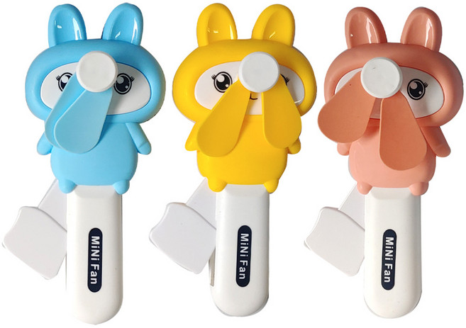 토끼 러블리 선풍기/손풍기 휴대용 손선풍기, 6개, 랜덤