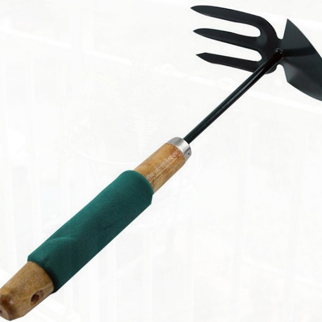 원예호미 양면 텃밭호미 잡초제거기 흙갈이 원예 농기구 텃밭 정원 미니호미, 1개