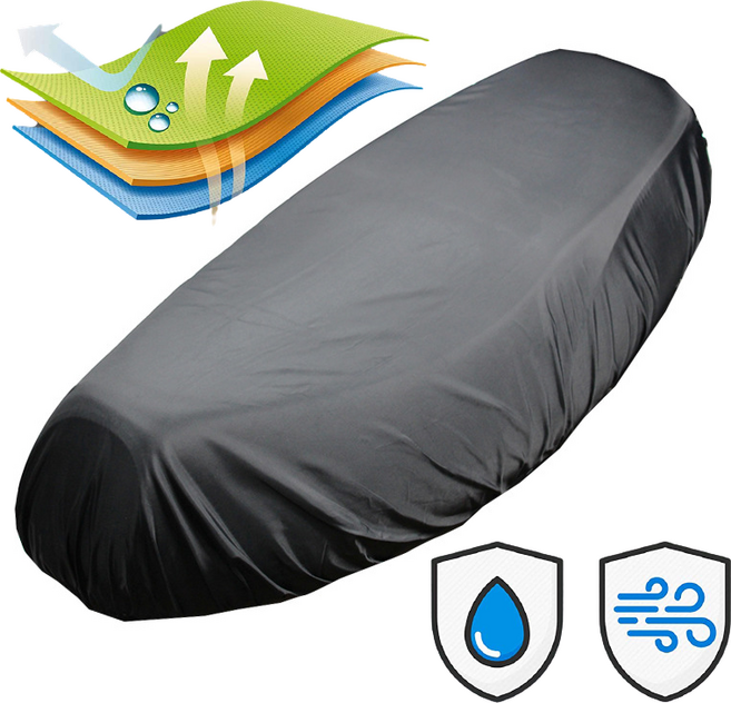 라이더스타 오토바이시트 방수커버 스쿠터 바이크 방수 덮개, XL, 블랙, 1개