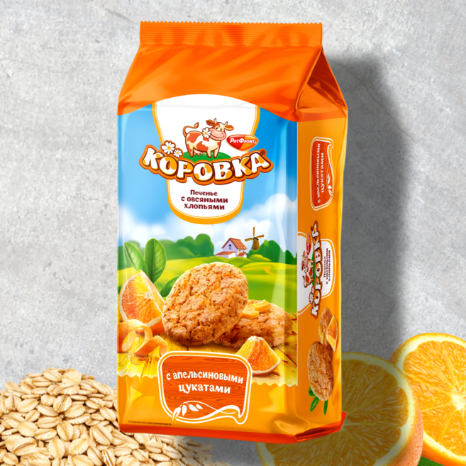 코로브카 오렌지맛 오트밀 쿠키 유럽 러시아 간식, 1개, 152g