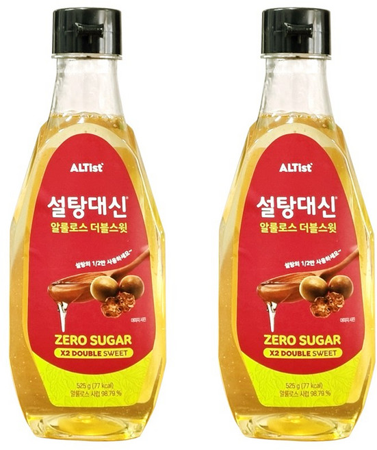 설탕대신 알룰로스 더블스윗 시럽, 2개, 525g