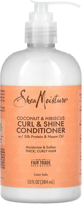 SheaMoisture 컬 & 샤인 컨디셔너 코코넛 & 히비스커스 384ml(13fl oz), SheaMoisture컬샤인컨디셔너코코넛히비스커스384, 1개, 384ml - 쿠팡