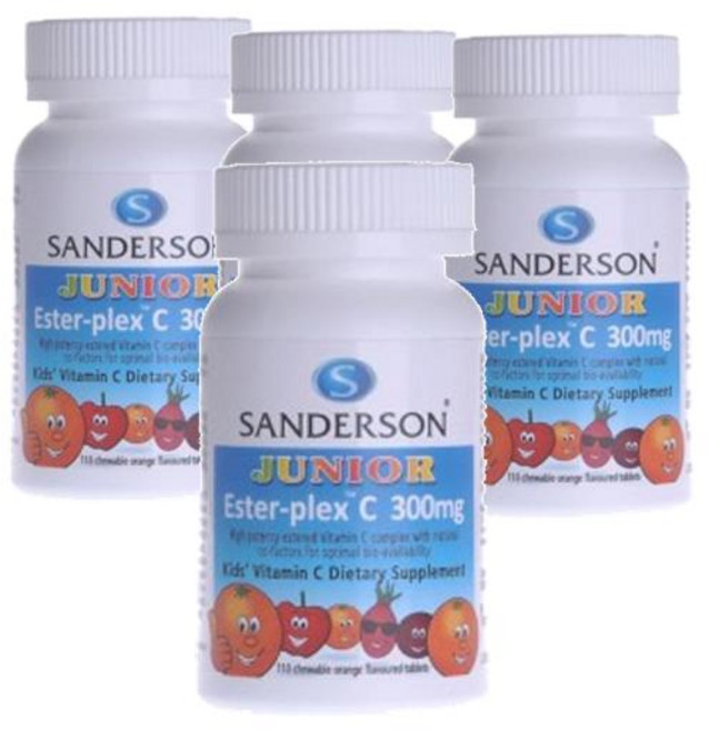 뉴질랜드 샌더슨 Sanderson Kids Ester-plex C 키즈 에스터 플렉스 C 츄어블 오렌지 300mg, 4개, 110정
