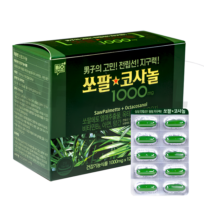 [주식회사인포벨] 남진의 쏘팔코사놀 골드 쏘팔메토 건강 4개월분 1000mgx120캡슐, 60정, 2개