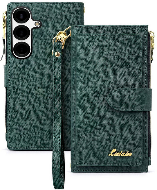 갤럭시 S26 시리즈 S26 / S26플러스 / S26울트라 - 엘원 지퍼1칸 + 카드7칸 + 지폐2칸 다이어리 케이스 + 손목스트랩