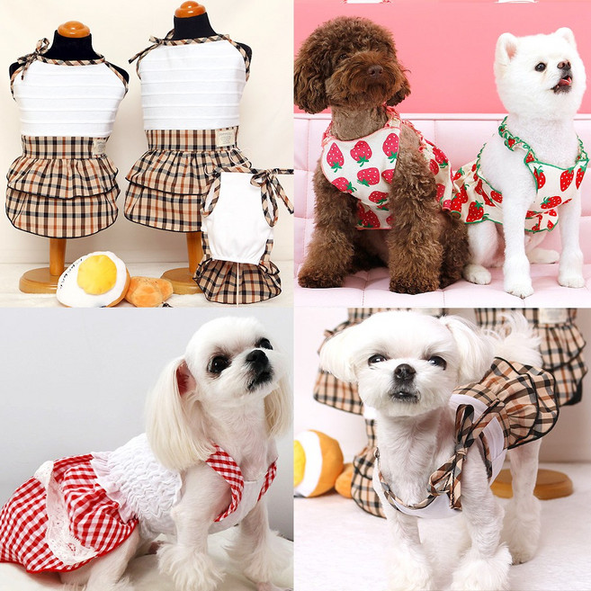 해피앤퍼피 강아지옷 원피스모음 애견옷 여름 나시 XS-2XL, 1개