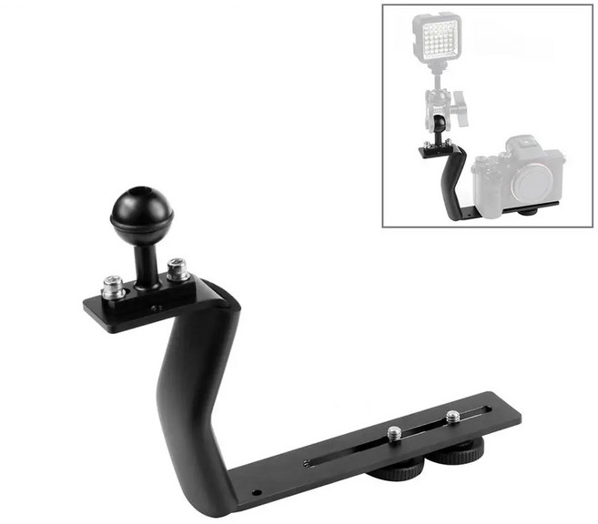 PULUZ 싱글 다이빙 트레이 안정기 장치 핸들 브래킷 확장 암 수중 카메라 케이스용 GoPro/DJI Osmo Action, 알루미늄 합금, 1개