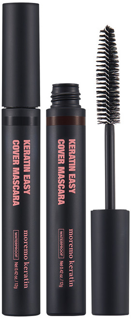 모레모 케라틴 이지 새치 커버 헤어 마스카라 12g, 다크 브라운+내추럴 블랙, 1개